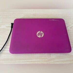 Pink HP laptop computer